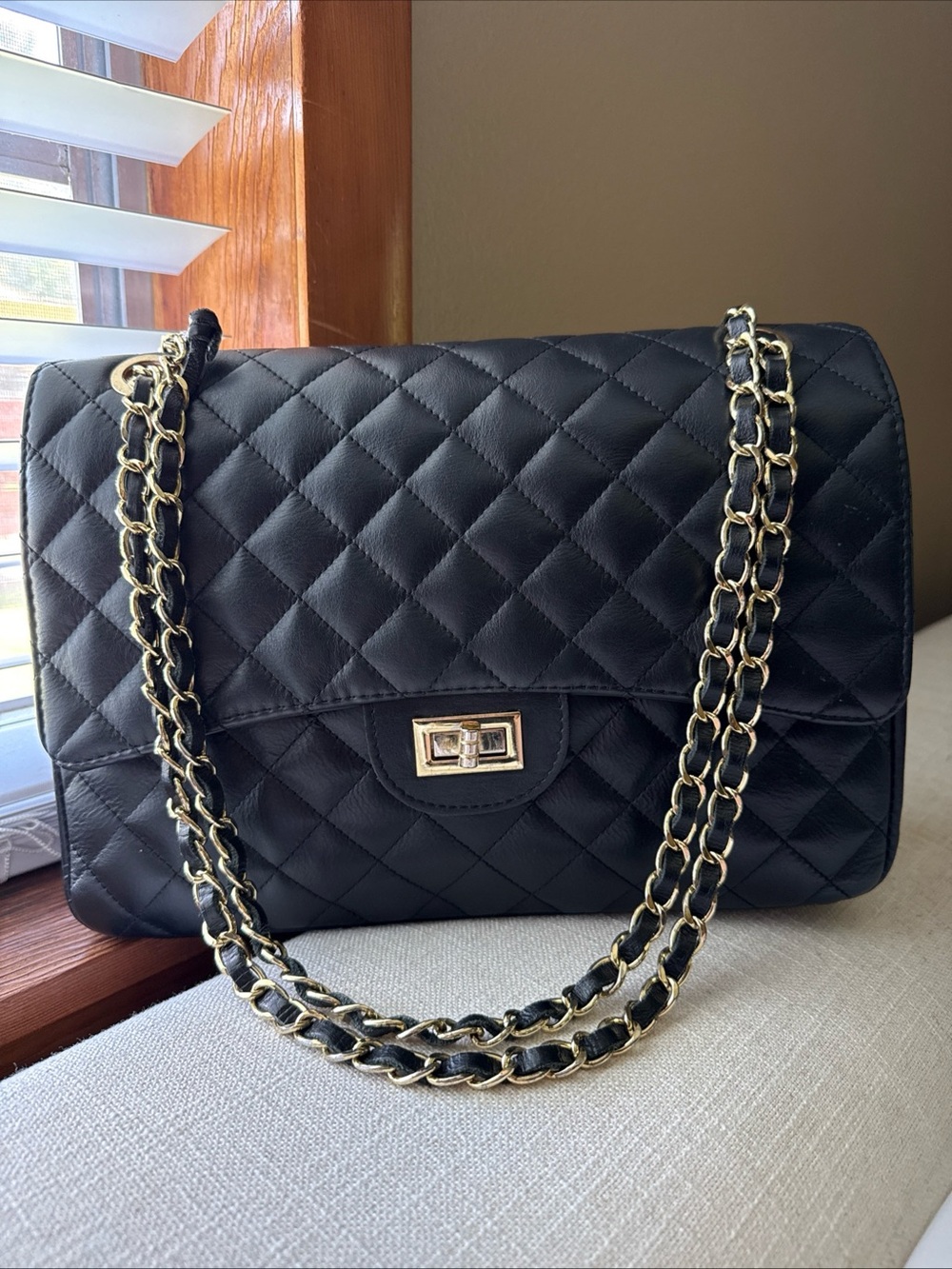 Chiara Ferretti Quilted Italian Leather Jumbo Flap Bag